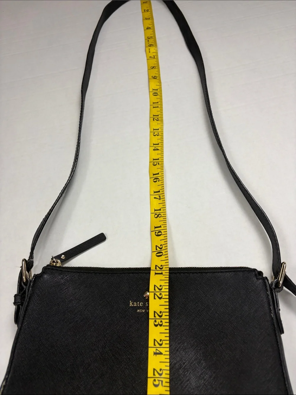 Kate Spade New York Black Saffiano Leather Crossbody Bag (Needs Repair)